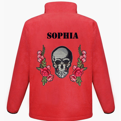 Silver Skull and Roses Fleece