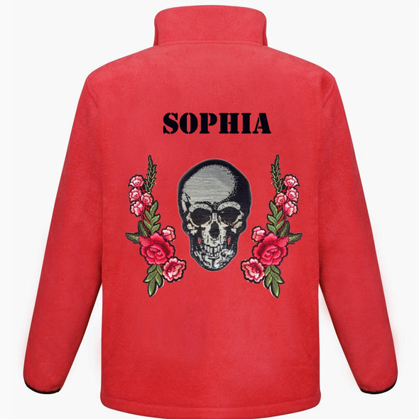 Silver Skull and Roses Fleece