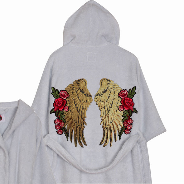 XL Gold Wings and Roses Bathrobe