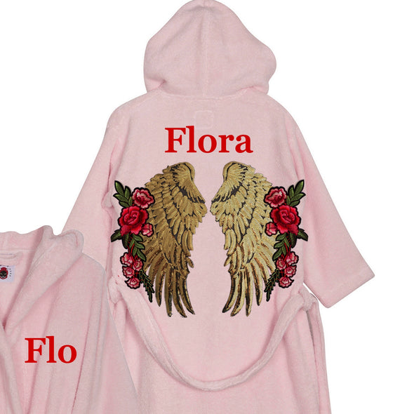 XL Gold Wings and Roses Bathrobe