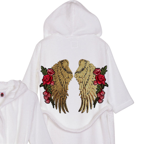 XL Gold Wings and Roses Bathrobe