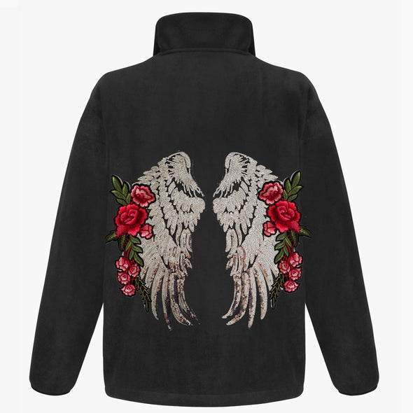 XL Silver Wings and Roses Fleece