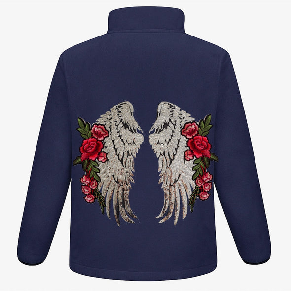 XL Silver Wings and Roses Fleece