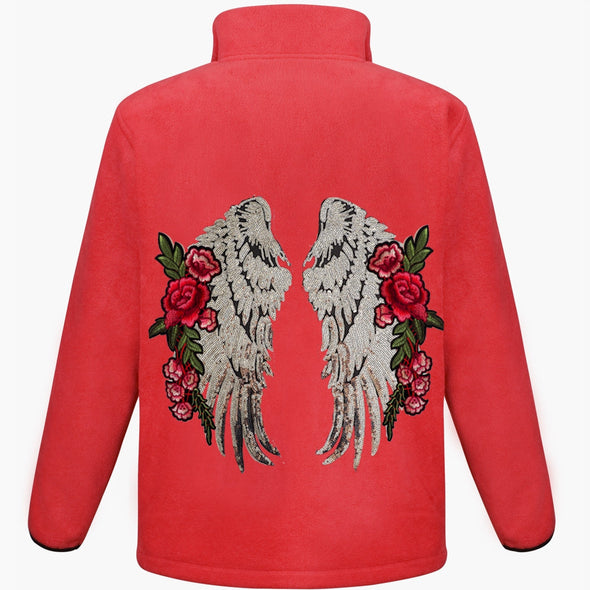 XL Silver Wings and Roses Fleece