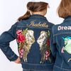 Gold Wings and Roses Denim Jacket