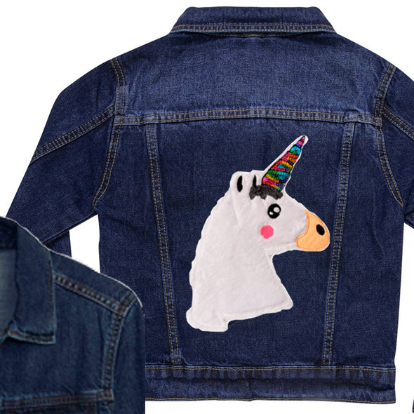 Fluffy Unicorn Denim Jacket