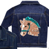 Reversible Sequin Horse Head Denim Jacket