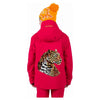 Green Eyed Leopard Ski Jacket (Ruby Red)