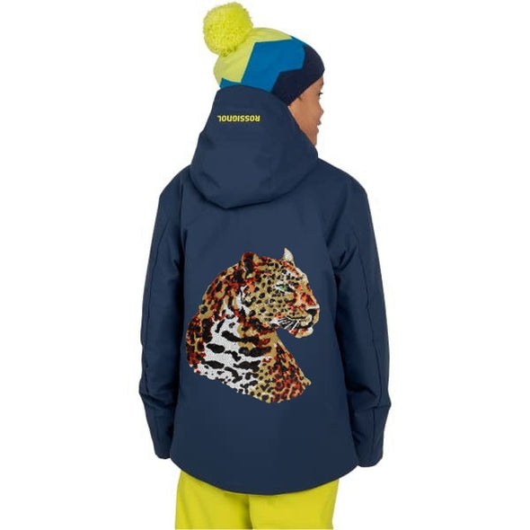 Green Eyed Leopard Ski Jacket (Navy)