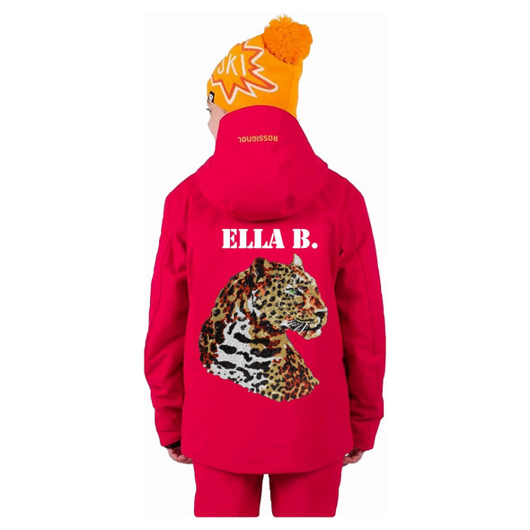 Green Eyed Leopard Ski Jacket (Ruby Red)