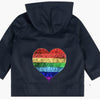 Toddler Rainbow Heart Rain Jacket