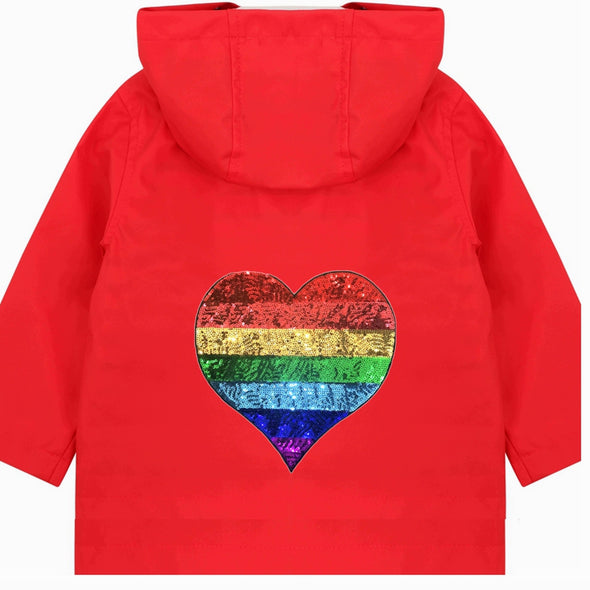 Toddler Rainbow Heart Rain Jacket