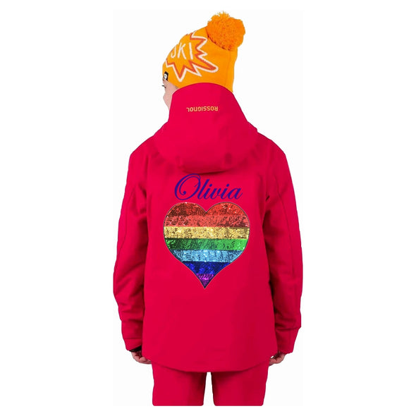 Rainbow Heart Ski Jacket (Ruby Red)