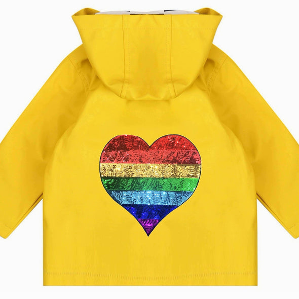 Toddler Rainbow Heart Rain Jacket