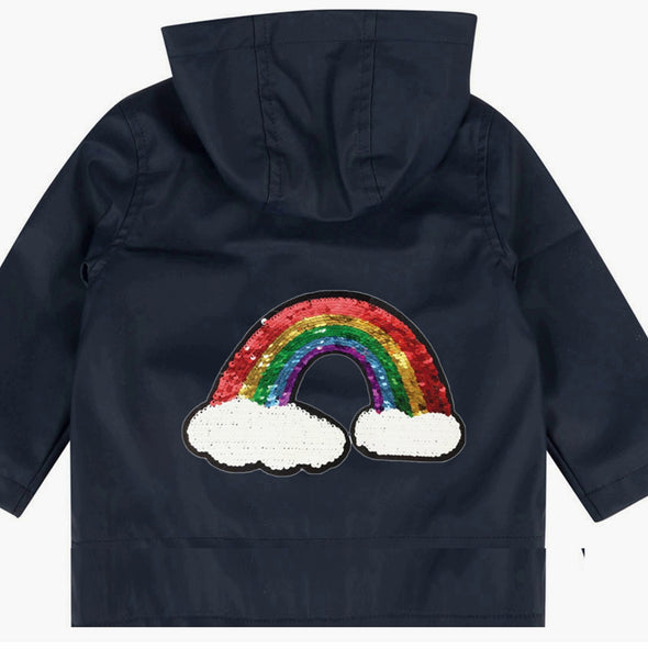 Toddler Reversible Sequin Rainbow Rain Jacket