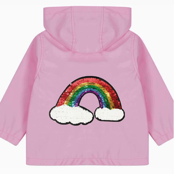 Toddler Reversible Sequin Rainbow Rain Jacket