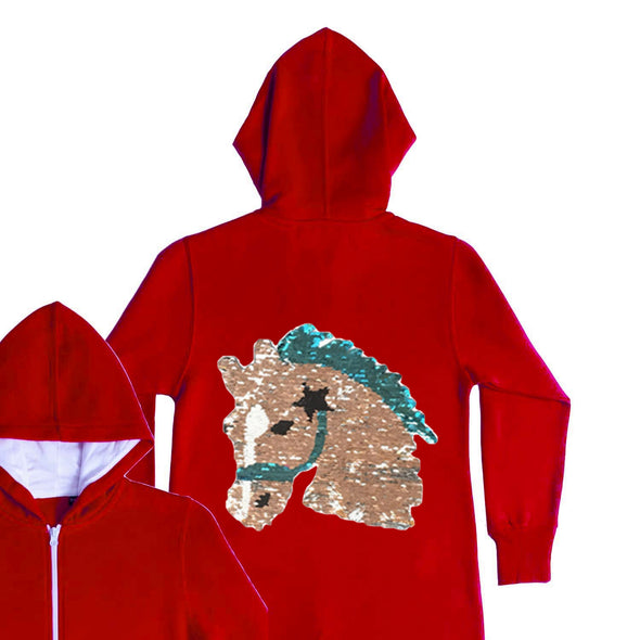 Reversible Sequin Horse Head Onesie