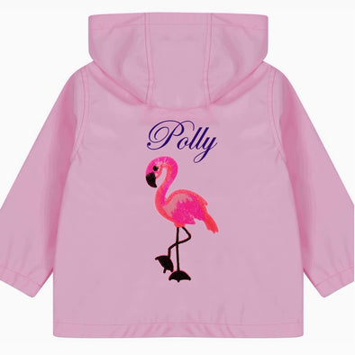 Toddler Pink Flamingo Rain Jacket