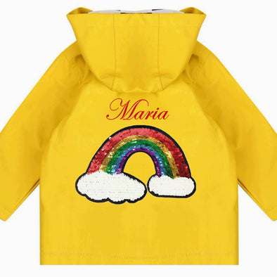 Toddler Reversible Sequin Rainbow Rain Jacket
