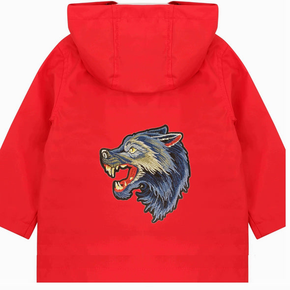 Toddler Blue Wolf Rain Jacket