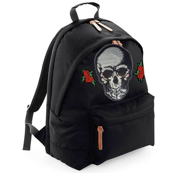 Silver Skull & Roses Maxi Laptop Bag