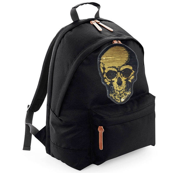 Gold Sequin Skull Maxi Laptop Bag