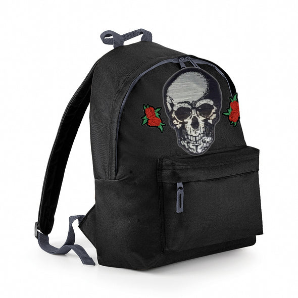 Silver Skull & Roses Maxi Bag