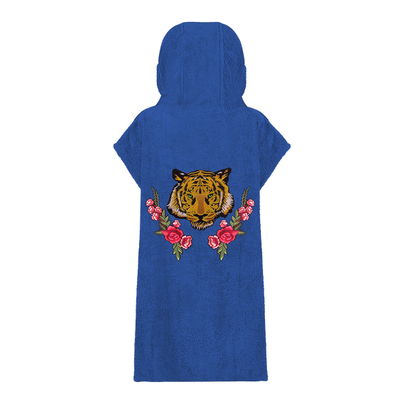 Green Eyed Tiger and Roses Beach Robe