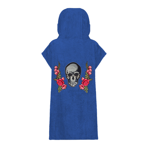 Silver Skull and Roses Beach Robe