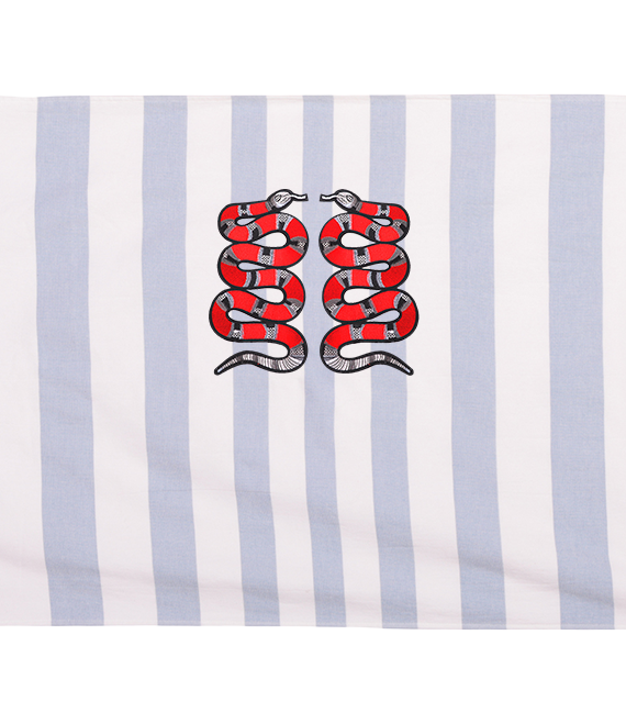 Red Snake Pair Luxe Hammam Beach Towel