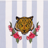 Green Eyed Tiger and Roses Luxe Hammam Beach Towel
