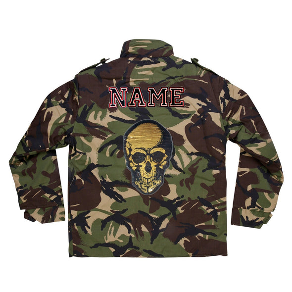 SALE Gold Sequin Skull Camo Jacket | 40% OFF Automatically Applied at Checkout