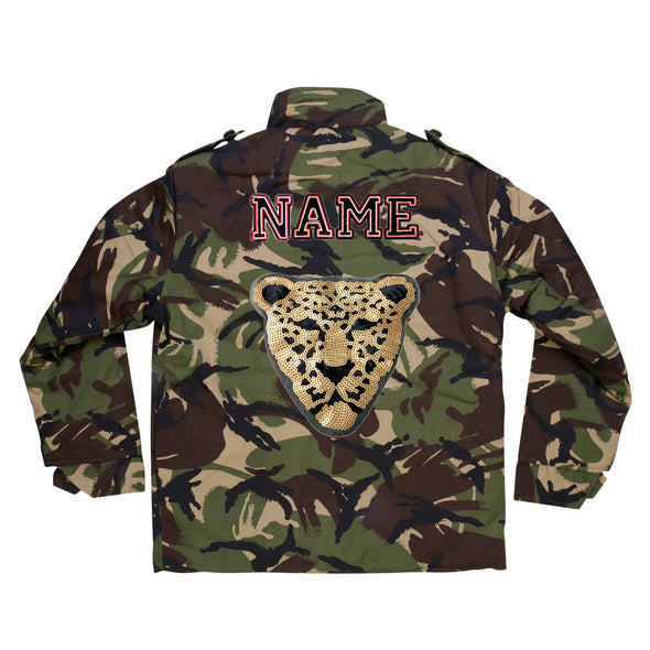 SALE Gold Sequin Leopard Camo Jacket | 40% OFF Automatically Applied at Checkout