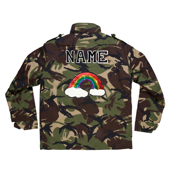 Reversible Sequin Rainbow Camo Jacket