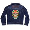 SALE Day of the Dead Skull Denim Jacket | 40% OFF Automatically Applied at Checkout