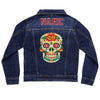SALE Day of the Dead Skull Denim Jacket | 40% OFF Automatically Applied at Checkout