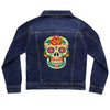 SALE Day of the Dead Skull Denim Jacket | 40% OFF Automatically Applied at Checkout