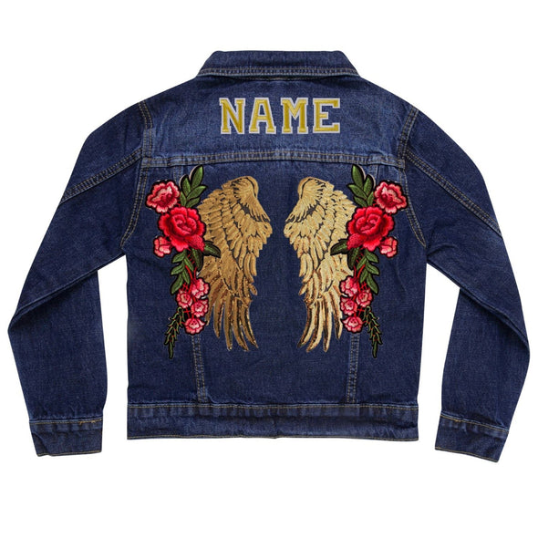 SALE Gold Wings and Roses Denim Jacket | 40% OFF Automatically Applied at Checkout