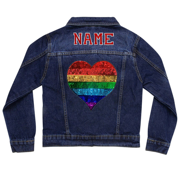 SALE Rainbow Heart Denim Jacket | 40% OFF Automatically Applied at Checkout