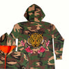 Green Eyed Tiger and Roses Onesie