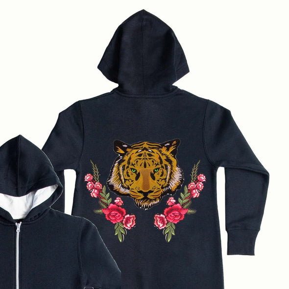 Green Eyed Tiger and Roses Onesie