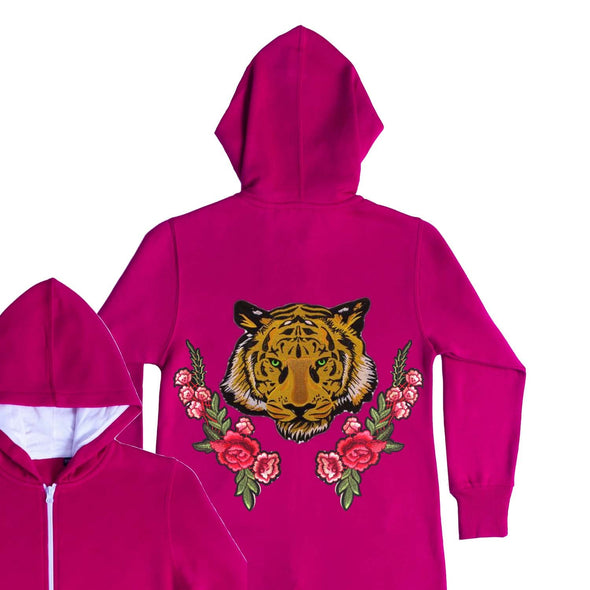 Green Eyed Tiger and Roses Onesie (Jnr)