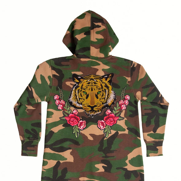 SALE Green Eyed Tiger and Roses Onesie | 40% OFF Automatically Applied at Checkout