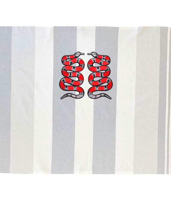 Red Snake Pair Hammam Beach Towel