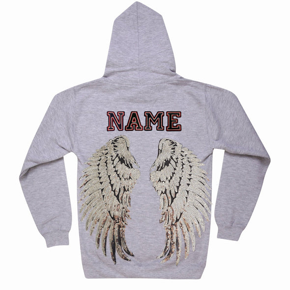 SALE Silver Wings Hoodie With Brass Studs on Hood | 40% OFF Automatically Applied at Checkout