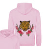 Green Eyed Tiger and Roses Hoodie