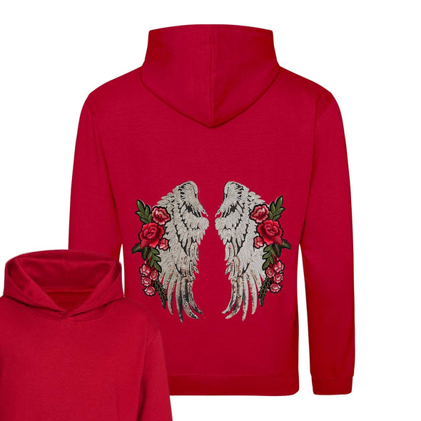 Large Silver Wings and Roses Hoodie