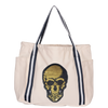Gold Sequin Skull Luxe Tote Bag