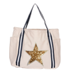 Gold Sequin Star Luxe Tote Bag