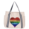 Rainbow Heart Luxe Tote Bag